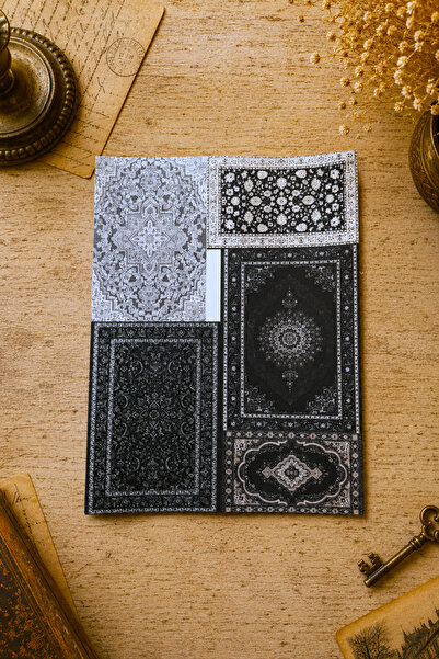 stickybloom Siyah Etnik Desen Halı Sticker Seti