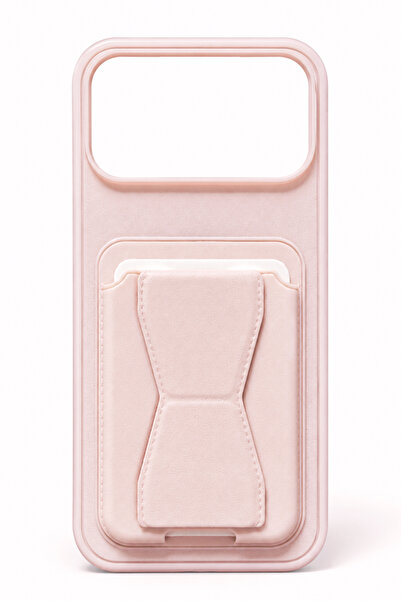 WANNA PROTECT iPhone 17 Pro Max Uyumlu Kartlıklı Standlı Deri Dokulu Kamera K...