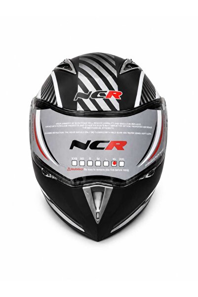 NCR Energy Full Face Motosiklet Kaskı – Mat Siyah Gri Desenli