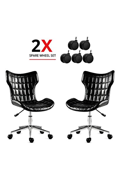 Kdhome Set 2 Scaune De Birou OfficeGlide Nova 2, Slim, Cadru Metalic, Inaltim...