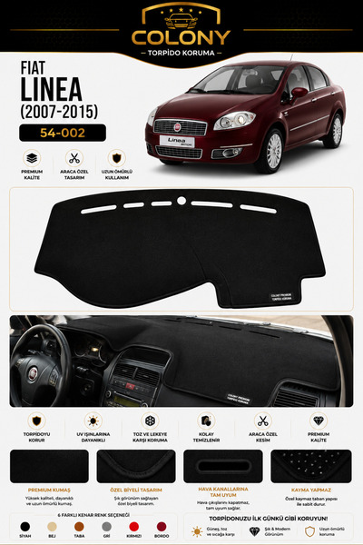 COLONY Fiat Linea Torpido Örtüsü Ön Göğüs Koruma Torpido Koruma Tam Uyum Çatl...
