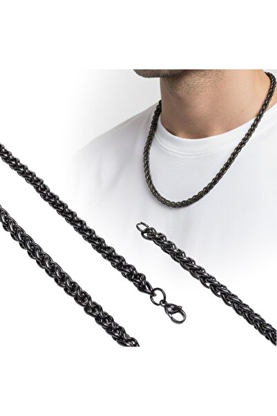 SeyCey.co Black Color Steel Necklace 6mm - Black