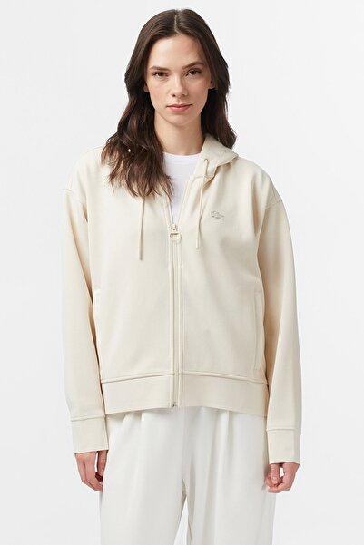 Lacoste سويت شيرت نسائي مريح بقصة فضفاضة من القطن، سويت شيرت نسائي بقصة مريحة...