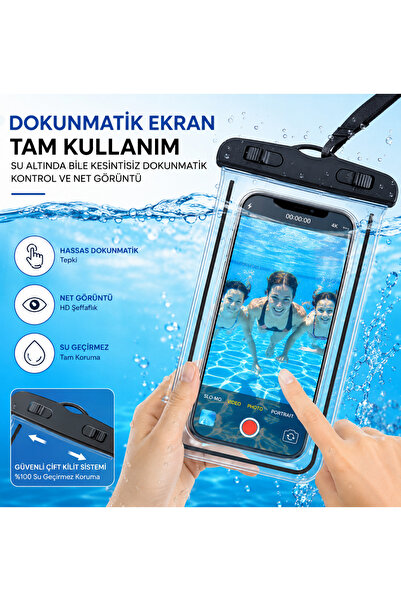 LRS STORE Su Geçirmez Dokunmatik Ekran Kılıfı | Deniz Havuz Plaj Telefon Koru...