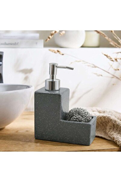 PAN HOME Cami Soap Dispenser With Scrub Holder 16.2x8x19.3cm - Grey