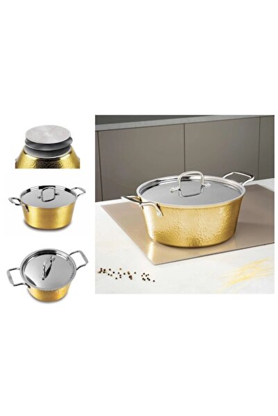 ANGMAD Oală cu capac 26 cm, aluminiu forjat, capac din oțel inoxidabil, strat...