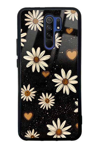 Spoyi حافظة هاتف Xiaomi Redmi 9 بتصميم Midnight Daisies لامعة