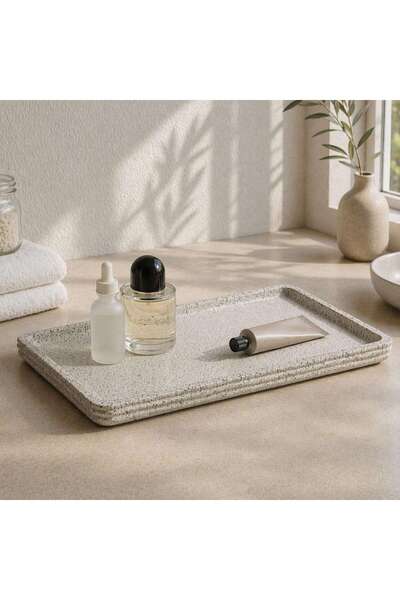 PAN HOME Tuscany Polyresin Tray 30x17x2cm - Beige