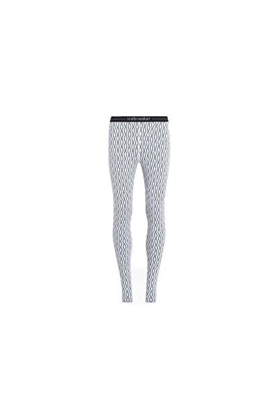 Icebreaker Pantaloni de damă 260 Merino Vertex Termici pentru pistă, negri/alb.