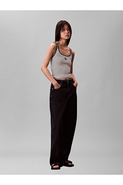 Calvin Klein STRIPED MONOLOGO SCOOP NK RIB TA KADIN ATLET