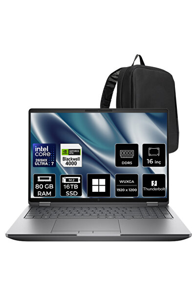 HP ZBook Fury G1i Core Ultra 7 265HX RTX Pro 4000 Blackwell 16GB 80GB RAM 16T...