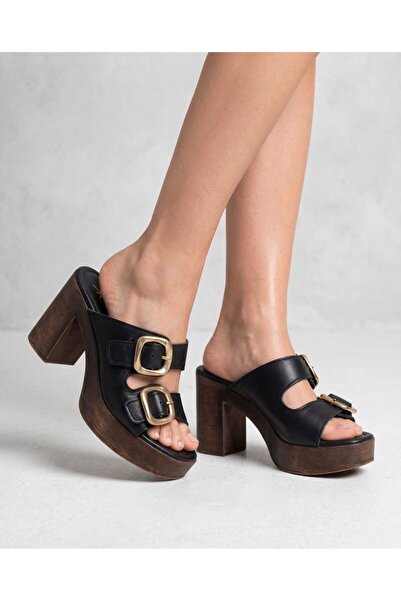 LEYDİ SHOES Çk-07 Women's Slippers with Buckle