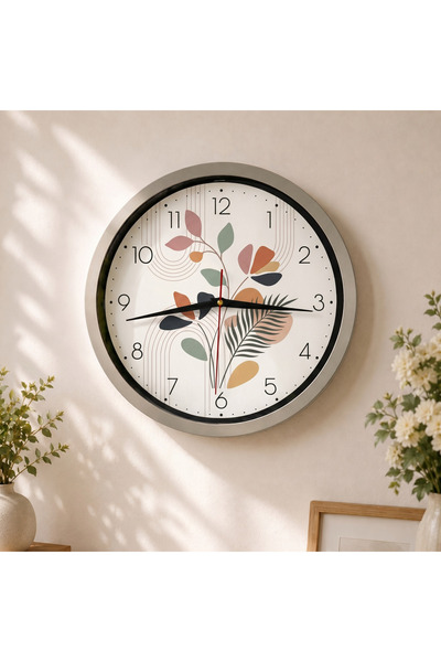 Hediyelendir 28 CM Camlı Akar Saniyeli Duvar Saati - Naturart