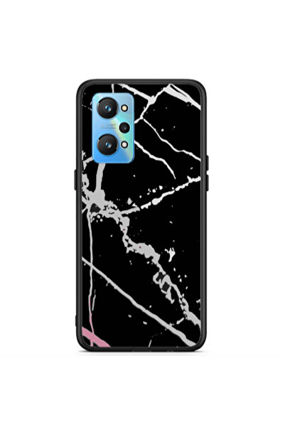 Other Realme Gt Neo 2 Marble Cream Cracks Black Glossy Θήκη