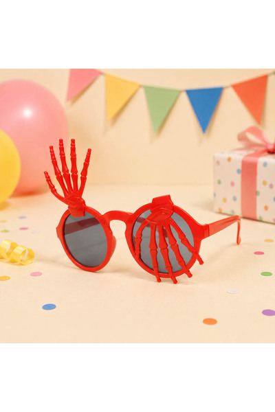 Midi Red Skeleton Party Glasses