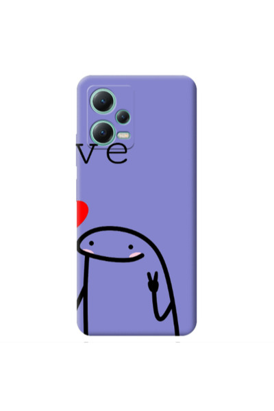 Other Xiaomi Redmi Note 12 Pro 5G Love 2 Purple Colored Silicone TPU Θήκη