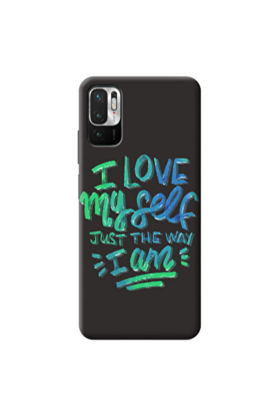 Other Xiaomi Redmi Note 10 Pro 5G I Love My self Black Colored Silicone TPU Θήκη