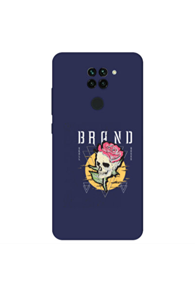 Other Xiaomi Redmi Note 9 Skull Roses Dark blue Colored Silicone TPU Θήκη