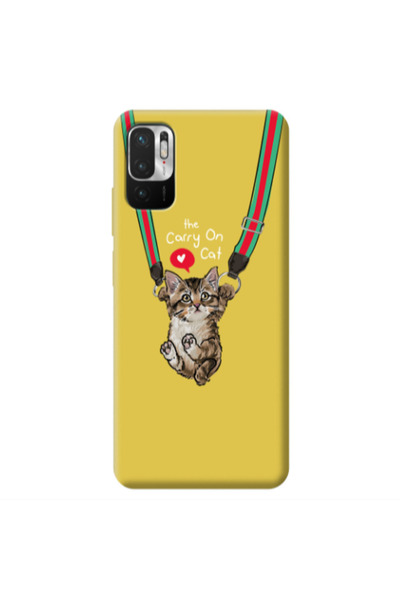 Other Xiaomi Redmi Note 10 Pro 5G Swinging cat Yellow Colored Silicone TPU Θήκη