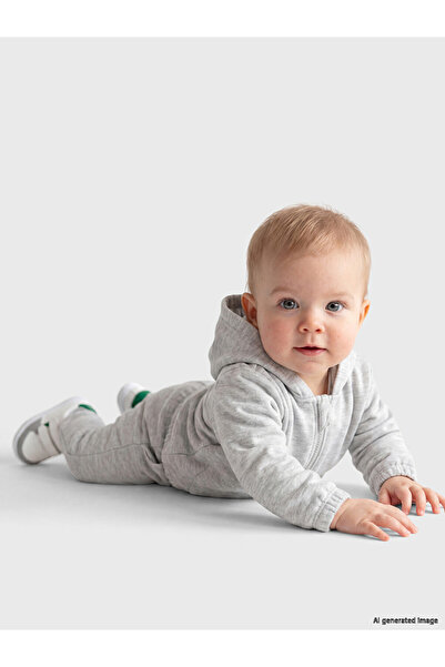 LC Waikiki Lcw Baby White Hooded Baby Boy Tracksuit Set
