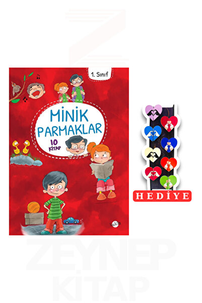 Yuva Yayınları 1.Sınıf Minik Parmaklar 10 Kitap Set (8'li Kalp Ayraç Hediye)