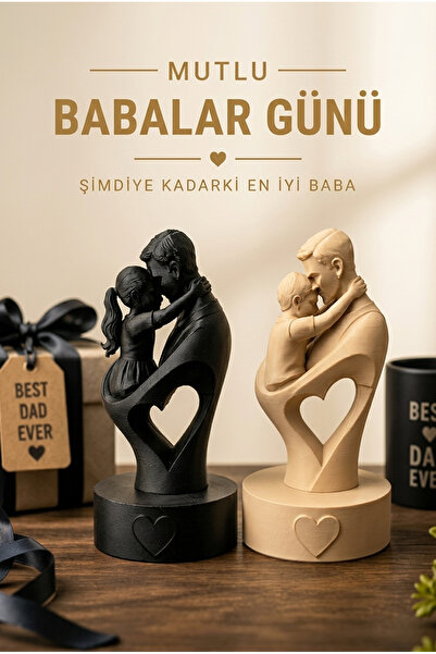 Ahenk Tasarımlar Baba ve Çocuk Tasarımlı Kalp Detaylı Dekoratif Biblo - Anlam...