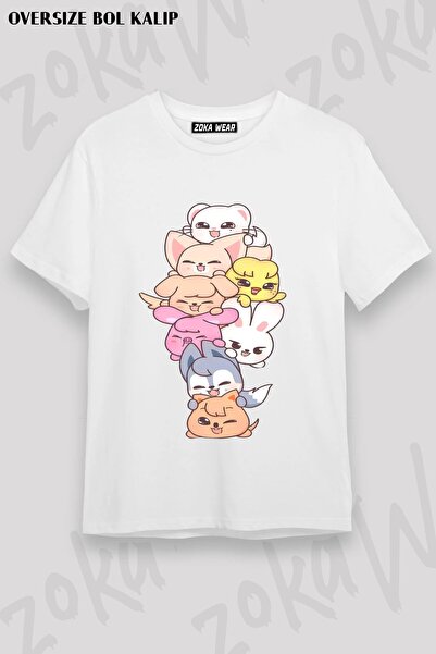 ZOKAWEAR Μπλουζάκι Unisex Loose Fit Stray Kids Skzoo v5 με στάμπα