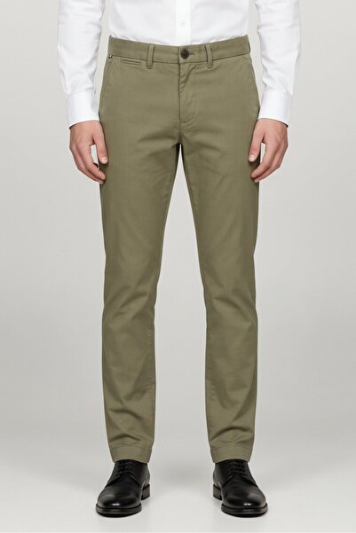 Tommy Hilfiger Men Slim Fit Solid Chino Pants, Olive