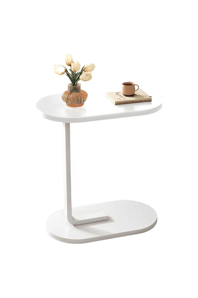 FLYPRO C-Shaped Side Table, End Table for Couch, Coffee Table Anti-Rust Water...