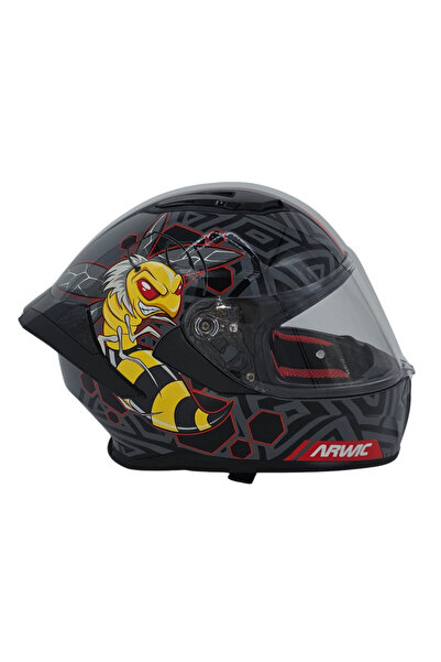 arwic Çocuk Fullface Motosiklet Kaskı AR931 BEE Güneş Vizörlü ECE-R 22.06