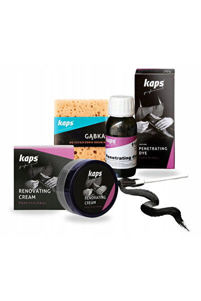 kaps Kit de renovare a pielii pentru incaltaminte, Kaps, vopsea neagra si cre...