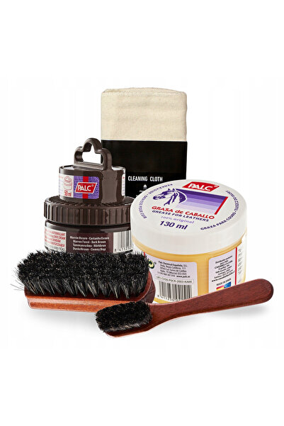Palc Set de ingrijire a incaltamintei, varf, maro inchis, 5 in 1, pasta crema...