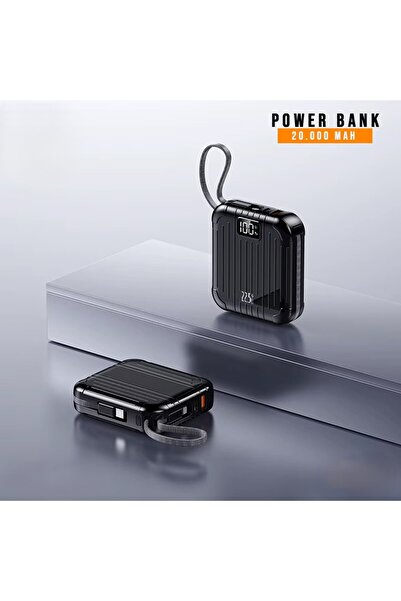 GALORWAY Powerbank compact 20.000 mAh , cabluri integrate Type-C & Lightning,...