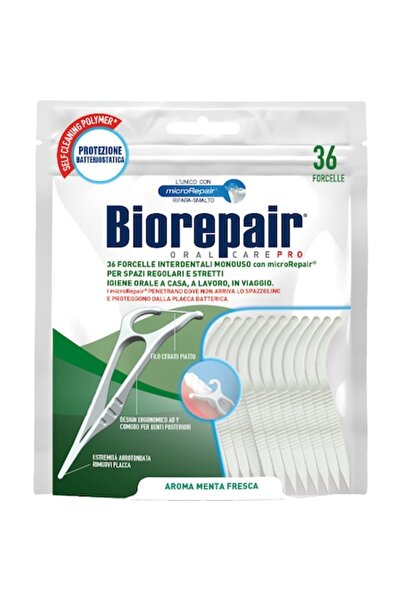 Biorepair Ață dentară și scobitoare 2 în 1, 36 bucăți