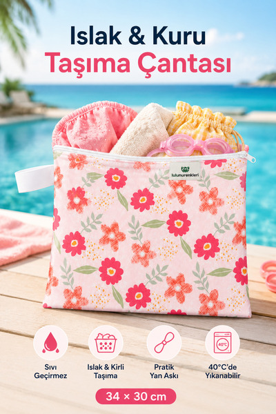 Genel Markalar Sıvı Geçirmez Islak Kirli Organizer Çantası- 30x34 cm