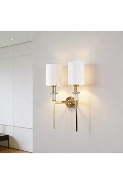 HAMER Modern Gold Wall Light for Bedroom and Hallway – E27×2