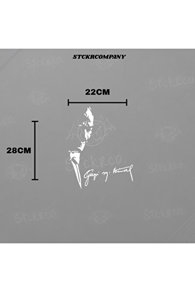 STCKRCO Gazi M. Kemal Silüet Araba Stickerı, Araba Arka Cam Sticker Motorsikl...