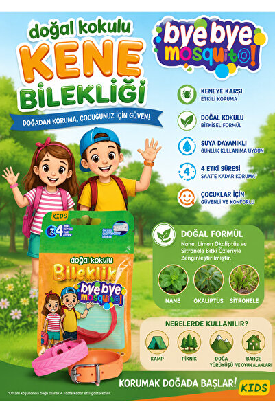 Bye Bye Kene Doğal Kokulu Kene Uzaklaştırıcı Çocuk Bilekliği