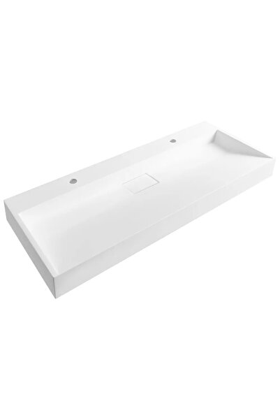 OEM Re-Bloom Quenko chiuvetă dublă suspendată, ceramică, 120x46x12 cm, dreptu...