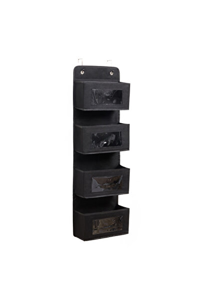 choice2 black 1pc Four-layer Storage Bag Door Hanging Fabric Organizer Bag Fo...
