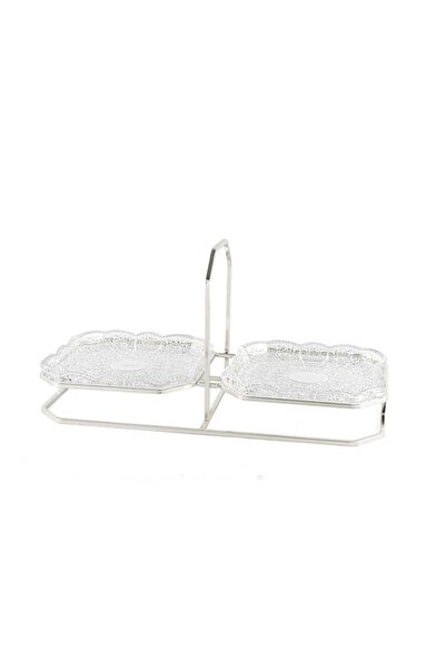Mikasa Moor Silver Glass 2-Piece Presentation Tray 18X37X19Cm