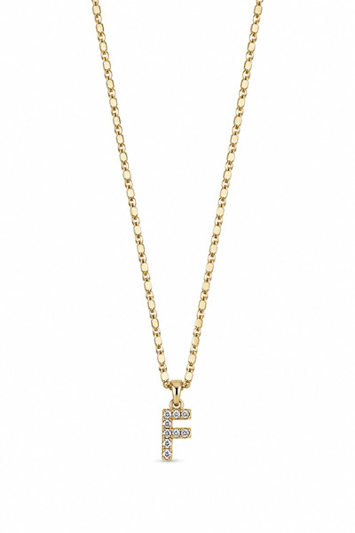 Alexis Carrel Clara Zircon Stone F Letter Gold Women's Necklace