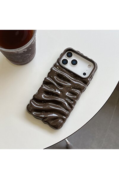 botyco Iphone 15 (6.1 inç) Uyumlu Dalgalı Kırışık Detaylı 3d Yüzeyli Parlak R...