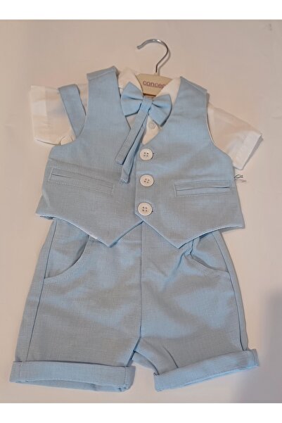 OEM Costum elegant de vara din in pentru bebe cu vesta
