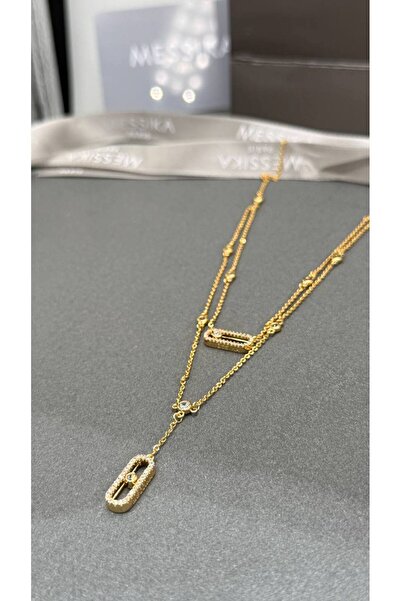 Generic Personalized Design Name Letter and Stone Necklace