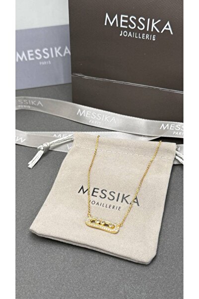 Generic Luminous Multicolored Crystal Necklace on a Gold Chain