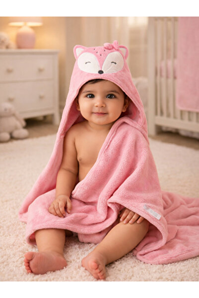 Mother's Choice By Styli Baby Hooded Towel - Fleece, 75 Ã— 100 cm - Pink