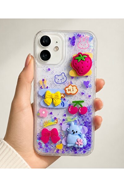FİŞNEİLETİŞİM İPHONE 16 UYUMLU SULU HAREKETLİ MOR KILIF