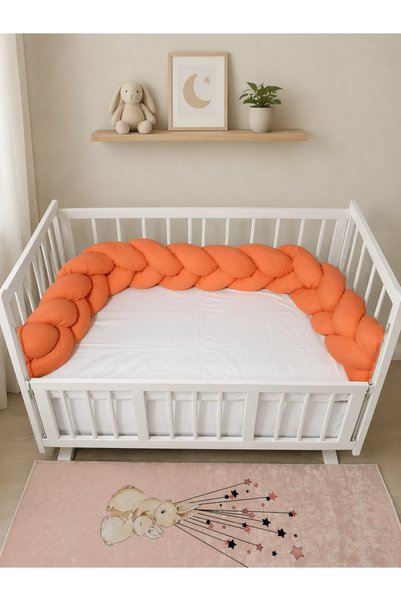 Baby Clime 250 cm Knitted Crib Protector 3-Sided Knitted Protection - Park Crib Edge Protector