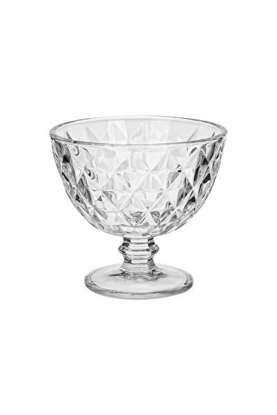 OEM Bol seethrough din sticlă 300 ml, cu picior, model diamant, elegant și pr...